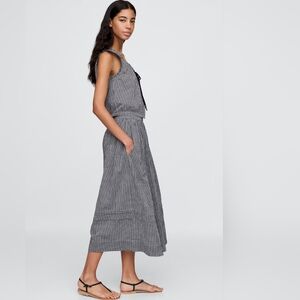 Gap × DÔEN Womens Navy Gingham A-line Midi Skirt Size S NWT Coquette Cottage